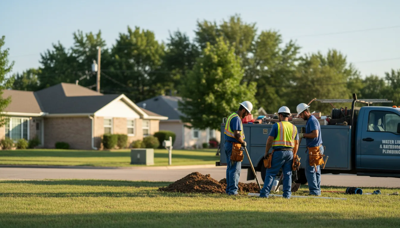 Residential water line and bathroom plumbing service in Elbing, KS